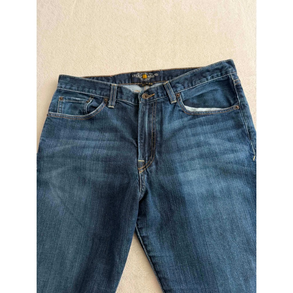Lucky Brand Mens 35x33 Actual Blue Jeans 329 Classic Straight Medium Wash Denim